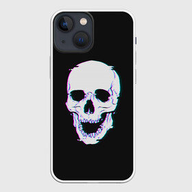 Чехол для iPhone 13 mini с принтом Неоновый светящийся череп в Екатеринбурге,  |  | Тематика изображения на принте: bone | bones | color | glow | halloween | light | neon | skeleton | skull | кости | кость | неон | неоновый | свет | свечение | скелет | хэллоуин | цвет | череп