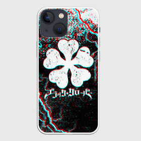 Чехол для iPhone 13 mini с принтом BLACK CLOVER GLITCHF FLASHES в Екатеринбурге,  |  | asta | black bull | black clover | bull | clover | аста | бык | клевер | чёрный бык | чёрный клевер