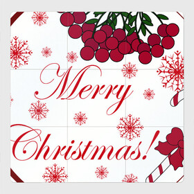 Магнитный плакат 3Х3 с принтом Мэри кристмас в Екатеринбурге, Полимерный материал с магнитным слоем | 9 деталей размером 9*9 см | merry christmas | зима | мэри кристмас | надпись | новый год | подарок | поздравление | праздник | рождественский леденец | рождество | рябина | снег | снежинки