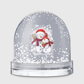 Игрушка Снежный шар с принтом Два снеговика в Екатеринбурге, Пластик | Изображение внутри шара печатается на глянцевой фотобумаге с двух сторон | 2022 | год тигра | новогодний подарок | новый год | подарок на новый год | снег | снеговик | снеговики