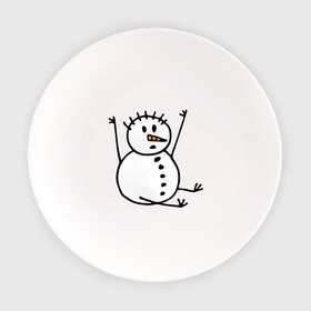 Тарелка с принтом Снеговик в дудл стиле в Екатеринбурге, фарфор | диаметр - 210 мм
диаметр для нанесения принта - 120 мм | Тематика изображения на принте: дудл | зима | зимний | нарисованный | от руки | снег | снеговик
