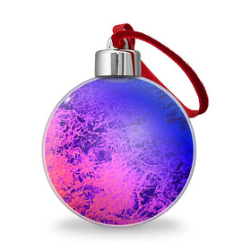 Ёлочный шар с принтом Абстрактный пурпурно синий в Екатеринбурге, Пластик | Диаметр: 77 мм | абстрактный | волны | молодежный | морская пена | мраморный | розовый | синий | современный | фиолетовый