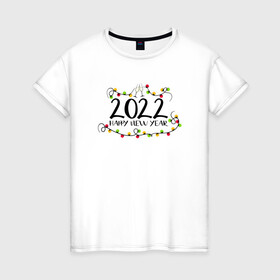 Женская футболка хлопок с принтом Champagne glasses | 2022 NY в Екатеринбурге, 100% хлопок | прямой крой, круглый вырез горловины, длина до линии бедер, слегка спущенное плечо | 2022 | 2022 год | happy new year | santa | год тигра | дед мороз | каникулы | мороз | новогодний свитер | новый год | новый год 2022 | новый год тигра | оливье | праздник | рождество | санта клаус | свитер новогодний