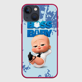 Чехол для iPhone 13 mini с принтом Boss Baby   Босс Молокосос в Екатеринбурге,  |  | baby | big boss | big boss baby | boss baby | cartoon | children | kids | the boss baby | большой босс | босс молокосос | детские | малыш | молокосос | мультик | ребенок