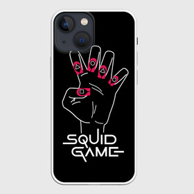 Чехол для iPhone 13 mini с принтом Hand of player 001 в Екатеринбурге,  |  | action adventure | fingernail guards | hand | manicure | south korean | squid game | survival | thriller | web series | веб сериал | выживание | игра в кальмара | маникюр | ногти стражники | приключенческий боевик | рука | триллер | ю