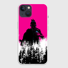 Чехол для iPhone 13 с принтом Катана Зеро Самурай | Katana Zero Anime в Екатеринбурге,  |  | anime | grunge | japan | pink | аниме | анимэ | гранж | иероглифы | мульт | полосы | потертости | самурай | символ | узоры | япония