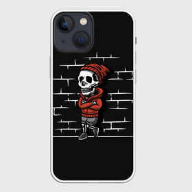 Чехол для iPhone 13 mini с принтом Skeleton | Скелет в Екатеринбурге,  |  | dead | death | halloween | horrors | monster | night | okay | scare | skeleton | skull | you dont got the guts | мертвый | монстр | ночь | скелет | ужастики | ужасы | хэллоуин | череп