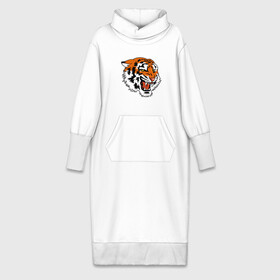 Платье удлиненное хлопок с принтом Smiling Tiger в Екатеринбурге,  |  | 2022 | animal | cat | lion | tiger | год тигра | животные | зверь | зубы | кот | кошка | лев | охотник | полосатый | природа | тигр | тигренок | тигрица | хищник
