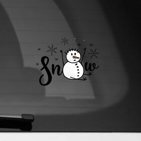 Наклейка на автомобиль с принтом Снеговик ловит снежинки в Екатеринбурге, ПВХ |  | дудл | зима | зимний | леттеринг | надпись | нарисованный | от руки | снег | снеговик | снежинки | текст