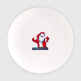Тарелка с принтом Диджей Санта в Екатеринбурге, фарфор | диаметр - 210 мм
диаметр для нанесения принта - 120 мм | Тематика изображения на принте: арт | диджей | иллюстрация | музыка | музыкант | санта