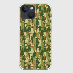 Чехол для iPhone 13 mini с принтом Кошки (камуфляж) в Екатеринбурге,  |  | camouflage | cat | kitty pussy | military camouflage | барсик | год кота | животное | зверь | камуфляж | киска | кот | котофей | котяра | кошачий камуфляж | кошечка | кошка | маскировка | масхалат | милитари | мурзик | мурлыка