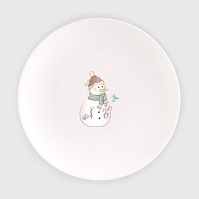 Тарелка с принтом Снеговик с птичкой в Екатеринбурге, фарфор | диаметр - 210 мм
диаметр для нанесения принта - 120 мм | новый год | птичка | рождество | снег | снеговик