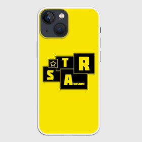 Чехол для iPhone 13 mini с принтом STAR | AWESOME в Екатеринбурге,  |  | awesome | star | желтый | звезда | радость
