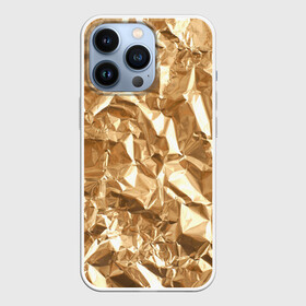 Чехол для iPhone 13 Pro с принтом Мятая Фольга в Екатеринбурге,  |  | Тематика изображения на принте: золотая фольга | золотой фон | мятая фольга | принт | фольга