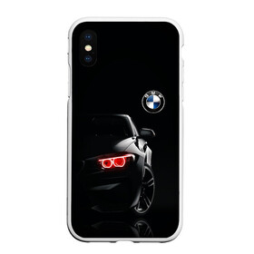 Чехол для iPhone XS Max матовый с принтом BMW МИНИМЛ в Екатеринбурге, Силикон | Область печати: задняя сторона чехла, без боковых панелей | автомобиль | бмв | логотип | марка | машина | неон