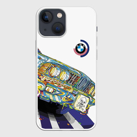 Чехол для iPhone 13 mini с принтом Бэха в стиле поп арт в Екатеринбурге,  |  | bmw | car | color | paint | pop art | skull | автомобиль | бмв | краска | поп арт | тюнинг | цвет | череп