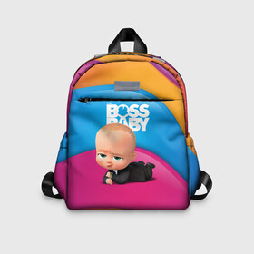 Детский рюкзак 3D с принтом Boss baby rainbow в Екатеринбурге, 100% полиэстер | лямки с регулируемой длиной, сверху петелька, чтобы рюкзак можно было повесить на вешалку. Основное отделение закрывается на молнию, как и внешний карман. Внутри дополнительный карман. По бокам два дополнительных кармашка | Тематика изображения на принте: baby | boss | boss baby | босс | босс молокосос | маленький босс | малыш | мальчик | молокосос | ребенок