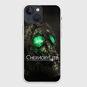 Чехол для iPhone 13 mini с принтом Chernobylite арт в Екатеринбурге,  |  | art | chernobylite | game | gas | horror | mask | арт | игра | противогаз | химинюк | хоррор | чернобыль | шутер