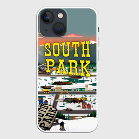 Чехол для iPhone 13 mini с принтом Южный Парк разрушенный город в Екатеринбурге,  |  | south park | sp | город | заставка | мультфильм | саус парк | сауспарк | южный парк | юп