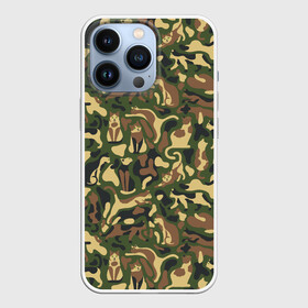 Чехол для iPhone 13 Pro с принтом Коты и Кошки (камуфляж) в Екатеринбурге,  |  | camouflage | cat | kitty pussy | military camouflage | барсик | военный камуфляж | год кота | животное | зверь | камуфляж | киска | кот | котофей | котяра | кошечка | кошка | маскировка | масхала | милитари | мурзик | мурлыка