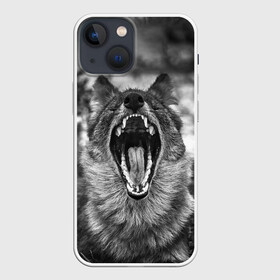 Чехол для iPhone 13 mini с принтом Волчья пасть, зевает в Екатеринбурге,  |  | wolf | wolfs | волк | волка | волки | волчара | волчья | животные | звери | зевает | лес | оскал | пасть | природа