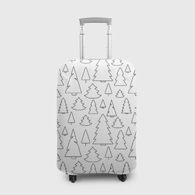 Чехол для чемодана 3D с принтом Простые елочки в Екатеринбурге, 86% полиэфир, 14% спандекс | двустороннее нанесение принта, прорези для ручек и колес | белый | елка | елочка | зима | зимний | простой узор