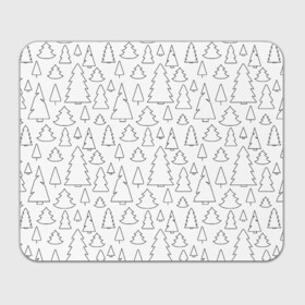Прямоугольный коврик для мышки с принтом Простые елочки в Екатеринбурге, натуральный каучук | размер 230 х 185 мм; запечатка лицевой стороны | белый | елка | елочка | зима | зимний | простой узор