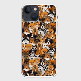 Чехол для iPhone 13 mini с принтом Разные Собаки в Екатеринбурге,  |  | animal | dog | барбос | бобик | год собаки | друг человека | животное | зверь | ищейка | кинолог | кость | лайка | пёс | породы собак | разные породы | собака | собаковод | собачьи следы от лап | хищник