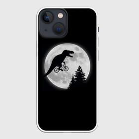 Чехол для iPhone 13 mini с принтом T REX НА ЛУНЕ в Екатеринбурге,  |  | bicycle | bike | fly | moon | rex | trex | tyrannosaur | бикукле | динозаврик | животные | летающий динозавр | луна | на велосипеде на фоне луны | ночной пейзаж | палеонтология | пародия | полёт | прикол | т рекс