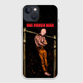 Чехол для iPhone 13 с принтом One Punch Man Сайтама турникимэн в Екатеринбурге,  |  | hagemanto | one punch man | one punchman | onepunchman | saitama | sensei | аниме | ван панч мен | ванпанчмен | лысый плащ | манга | сайтама | сильнейший человек | учитель | человек одинудар | человек одного удара