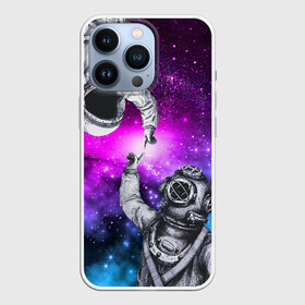 Чехол для iPhone 13 Pro с принтом Космонавт и Водолаз Сотворение в Екатеринбурге,  |  | astronaut | cosmos | diver | elon musk | nasa | planet | space | spacex | star | universe | water | абстракция | астронавт | вода | водолаз | вселенная | галактика | дайвер | звезда | илон маск | космонавт | космос | микеланджело | наса