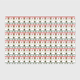Магнитный плакат 3Х2 с принтом узор новогодний Бело-красно-зеленый в Екатеринбурге, Полимерный материал с магнитным слоем | 6 деталей размером 9*9 см | Тематика изображения на принте: deer | new year | елка | колокольчики | новый год | олень | растение | снежинка | узор