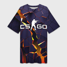 Платье-футболка 3D с принтом 3D разлом  3D плиты  CS:GO в Екатеринбурге,  |  | 3d плиты | 3д плиты | cs | cs go | cs go navi | csgo | navi | кс | кс го | ксго | плиты | плиты 3d | плиты 3д