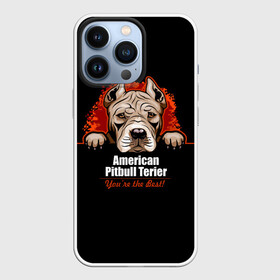 Чехол для iPhone 13 Pro с принтом Американский Питбультерьер (Pit Bull) в Екатеринбурге,  |  | american pit bull terrier | boxer | bulldog | fighting dog | pit bull | американский питбультерьер | бойцовская собака | бойцовский пес | боксер | бульдог | волкодав | друг человека | кинолог | пес | питбуль | питбультерьер