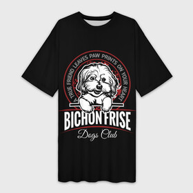 Платье-футболка 3D с принтом Бишон Фризе (Bichon Frize) в Екатеринбурге,  |  | animal | bichon frize | bolognese | dog | french lapdog | lapdog | maltese | poodle | бишон фризе | болонка | болоньез | друг человека | живот | кинолог | кудрявая болонка | мальтезе | пёс | порода собак | пудель | собака