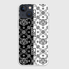Чехол для iPhone 13 mini с принтом Тигры в китайском стиле (pattern) в Екатеринбурге,  |  | cat | tiger | год тигра | зверь | кошка | символ года | тигр | хищник