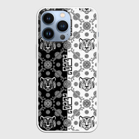 Чехол для iPhone 13 Pro с принтом Тигры в китайском стиле (pattern) в Екатеринбурге,  |  | cat | tiger | год тигра | зверь | кошка | символ года | тигр | хищник