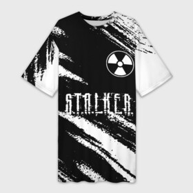 Платье-футболка 3D с принтом S.T.A.L.K.E.R. 2: Тени Чернобыля. в Екатеринбурге,  |  | chernobyl | pripyat | shadow of chernobyl | stalker | stalker 2 | воля | меченый | припять | свобода | свобода воля | сталкер | сталкер 2 | тени чернобыля | чернобыль