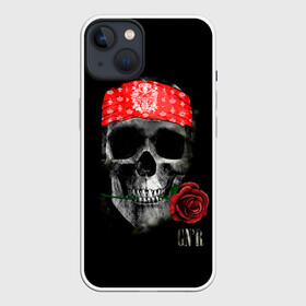 Чехол для iPhone 13 с принтом GNR Skull в Екатеринбурге,  |  | alternative | guns n roses | metall | music | rock | альтернатива | ганс энд росес | металл | музыка | пушки и розы | рок