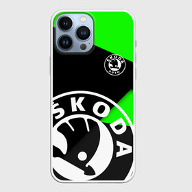 Чехол для iPhone 13 Pro Max с принтом SKODA GEOMETRY SPORT GREEN в Екатеринбурге,  |  | Тематика изображения на принте: auto sport | autosport | octavia | rapid | rs | skoda | superb | vag | volkswagen | vrs | vw | yeti | авто | авто спорт | автомобиль | автоспорт | ам | ваг | вагавод | ети | карбон | машина | октавия | рапид | суперб | шкода | шкодавод