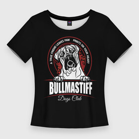 Женская футболка 3D Slim с принтом Бульмастиф (Bullmastiff) в Екатеринбурге,  |  | Тематика изображения на принте: animal | bulldog | bullmastiff | dog | mastiff | бульдог | бульмастиф | год собаки | друг человека | животное | зверь | кинолог | мастиф | пёс | порода собак | собака бульмастиф | собаковод | сторожевая собака