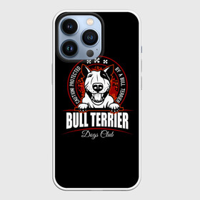Чехол для iPhone 13 Pro с принтом Бультерьер (Bull Terrier) в Екатеринбурге,  |  | Тематика изображения на принте: bull terrier | bulldog | dog | fighting dog | pit bull | terrier | бойцовская собака | бульдог | бультерьер | год собаки | друг человека | животное | зверь | кинолог | кость | пёс | питбуль | порода собак | собака