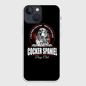 Чехол для iPhone 13 mini с принтом Кокер Спаниель (Cocker Spaniel) в Екатеринбурге,  |  | cocker spaniel | dog spaniel | k | английский спаниель | год собаки | друг человека | животное | зверь | кавалер спаниель | кинг чарльз спаниель | кинолог | кокер спаниель | охотничья собака | пёс