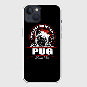 Чехол для iPhone 13 с принтом Мопс (Pug) в Екатеринбурге,  |  | bulldog | pug | pug dog | pug puppies | бульдог | год собаки | друг человека | дружные мопсы | дядя мопс | животное | зверь | кинолог | мопс | пёс | порода собак | собака боксёр | собака мопс | собаковод | четвероногий