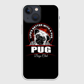 Чехол для iPhone 13 mini с принтом Мопс (Pug) в Екатеринбурге,  |  | bulldog | pug | pug dog | pug puppies | бульдог | год собаки | друг человека | дружные мопсы | дядя мопс | животное | зверь | кинолог | мопс | пёс | порода собак | собака боксёр | собака мопс | собаковод | четвероногий