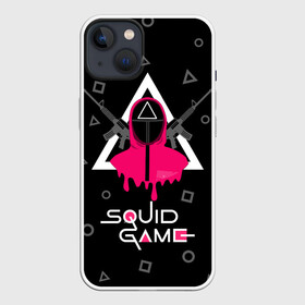 Чехол для iPhone 13 с принтом Squid game: guard with M 16 в Екатеринбурге,  |  | actionadventure | guard | killer | m16 submachine gun | security guard | south korean | squid game | survival game | thriller | web series | автомат м16 | веб сериал | игра в кальмара | игра на выживание | охранник | приключенческий боевик | стра