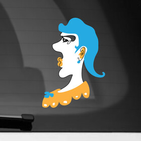 Наклейка на автомобиль с принтом Синие волосы в Екатеринбурге, ПВХ |  | девушка | директор | директорка | женский | женщина | карикатура | руководитель | феминитив | шарж | юмор