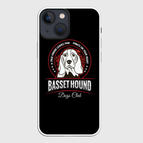Чехол для iPhone 13 mini с принтом Бассет Хаунд (Basset Hound) в Екатеринбурге,  |  | Тематика изображения на принте: animal | dog | hunter | бассет хаунд | год собаки | гончая собака | друг человека | животное | зверь | кинолог | легавая | охотник | охотничья собака | пёс | порода собак | собака бассет хаунд | собаковод