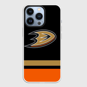 Чехол для iPhone 13 Pro с принтом Anaheim Ducks | Анахайм Дакс в Екатеринбурге,  |  | Тематика изображения на принте: anahaim ducks | anaheim | anaheim ducks | ducks | hockey | mighty ducks | nhl | usa | дакс | могучие утята | нхл | спорт | сша | хоккей | шайба