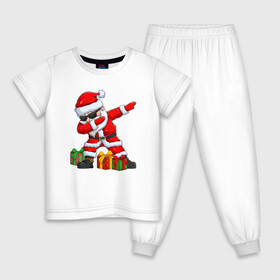 Детская пижама хлопок с принтом Санта Даб   Santa Dab в Екатеринбурге, 100% хлопок |  брюки и футболка прямого кроя, без карманов, на брюках мягкая резинка на поясе и по низу штанин
 | christmas | dab | dabbing | santa | дед мороз | елка | зима | новый год | подарок | рождество | санта | снег | снегурочка | снежинка